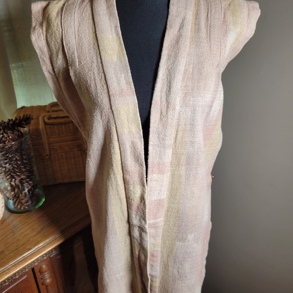 VINTAGE 70'S CECILY HEAVY COTTON LONG VEST - Picture 9 of 10